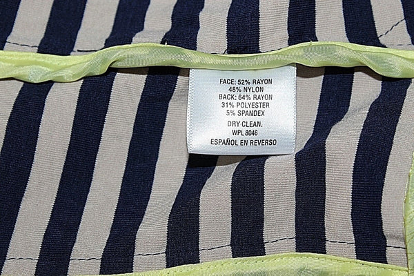 Maison Jules Sz S Navy Lace Tan Stripe Rayon Nylon Polyester Spandex Jacket