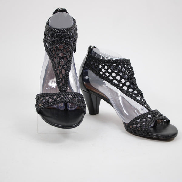 Donald J Pliner NEW Verona Sz 9.5 M Black Woven Calf Leather 3" Heel