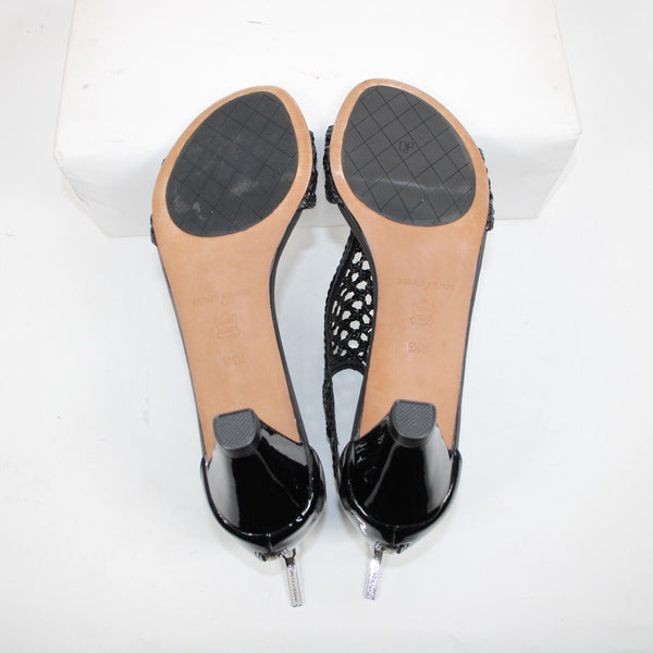 Donald J Pliner NEW Verona Sz 9.5 M Black Woven Calf Leather 3" Heel