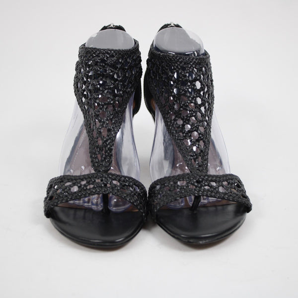Donald J Pliner NEW Verona Sz 9.5 M Black Woven Calf Leather 3" Heel