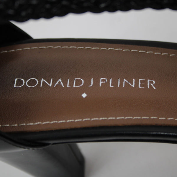 Donald J Pliner NEW Verona Sz 9.5 M Black Woven Calf Leather 3" Heel