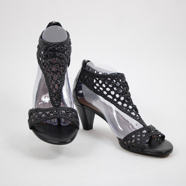 Donald J Pliner NEW Verona Sz 9.5 M Black Woven Calf Leather 3" Heel