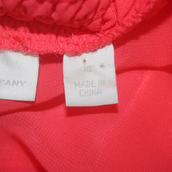 New York And Company Dress Sz XL Pink Lined 3/4 Sleeve Gathered Dress
