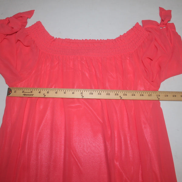 New York And Company Dress Sz XL Pink Lined 3/4 Sleeve Gathered Dress