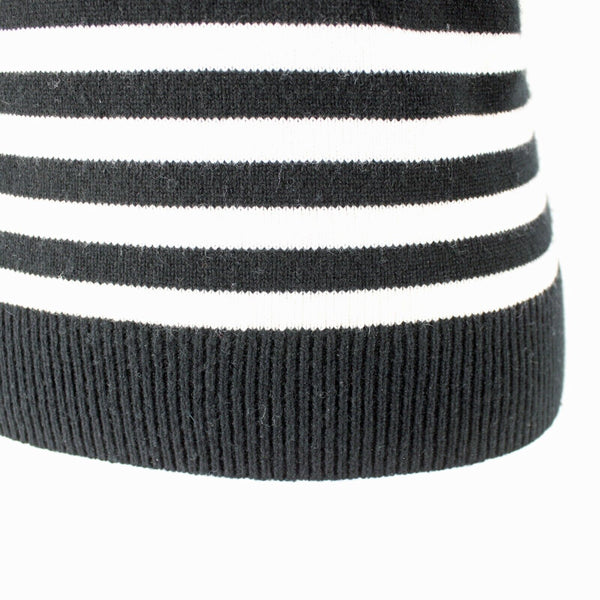 Michael Kors Collection $975 Sz S Black Cream Striped Cashmere Nylon Sweater