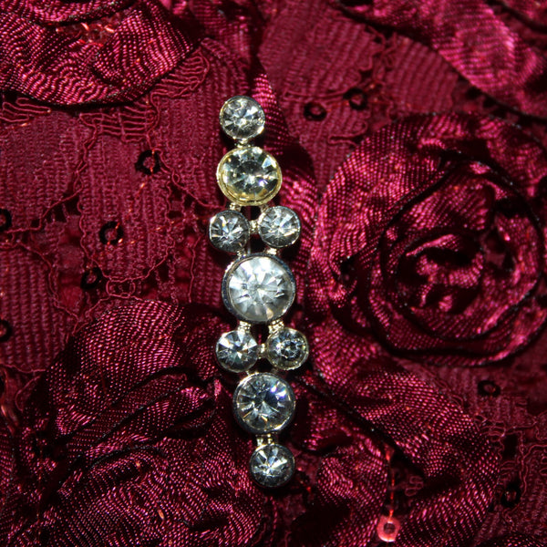 Helene Blake NEW Sz M Burgundy Red Sequin Rhinestones 100% Polyester Top