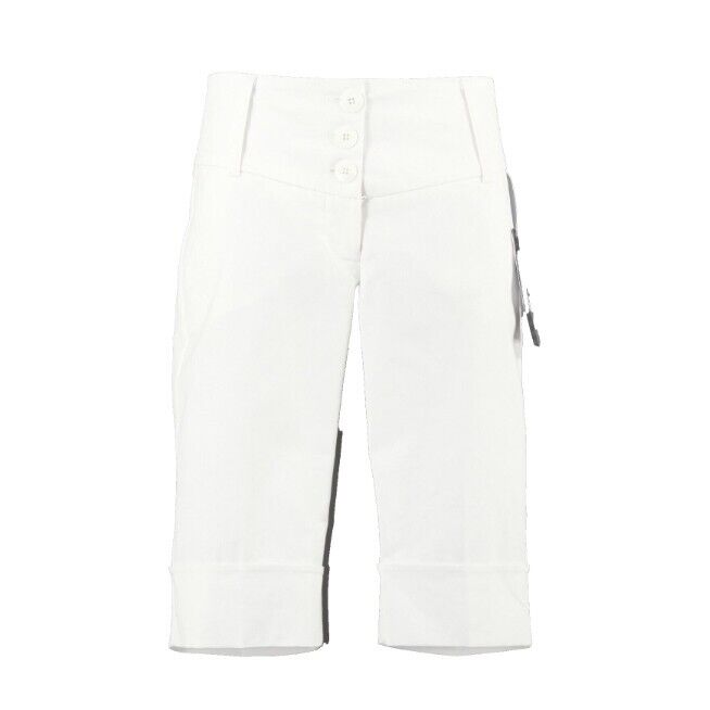 Chime NEW $40 Sz 3 x 12 Ivory Cuffs Wide Waistband Cotton Blend Shorts