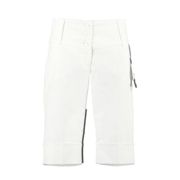 Chime NEW $40 Sz 3 x 12 Ivory Cuffs Wide Waistband Cotton Blend Shorts