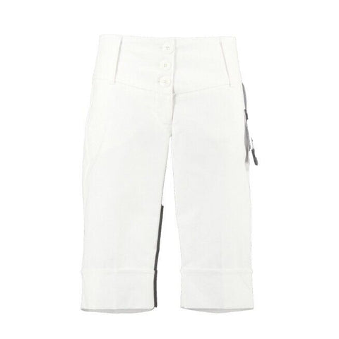 Chime NEW $40 Sz 3 x 12 Ivory Cuffs Wide Waistband Cotton Blend Shorts