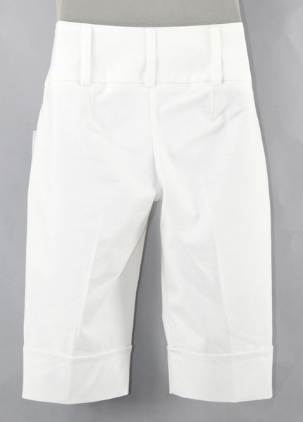 Chime NEW $40 Sz 3 x 12 Ivory Cuffs Wide Waistband Cotton Blend Shorts