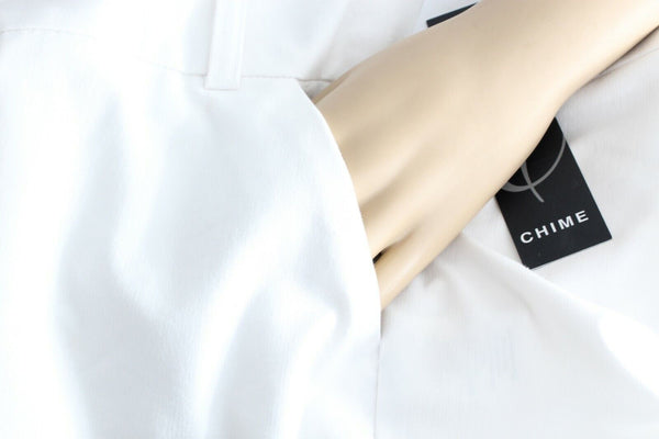 Chime NEW $40 Sz 3 x 12 Ivory Cuffs Wide Waistband Cotton Blend Shorts
