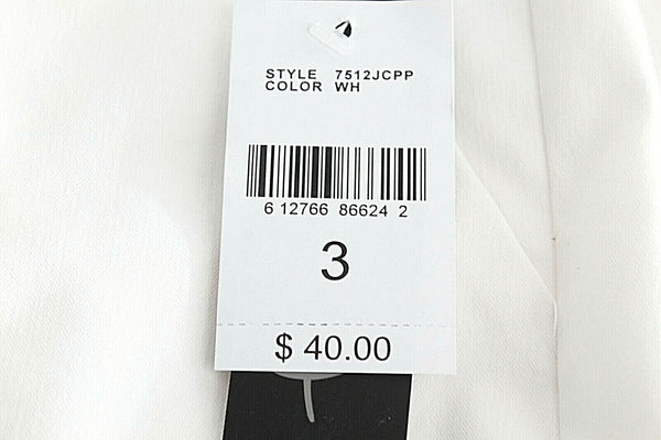 Chime NEW $40 Sz 3 x 12 Ivory Cuffs Wide Waistband Cotton Blend Shorts