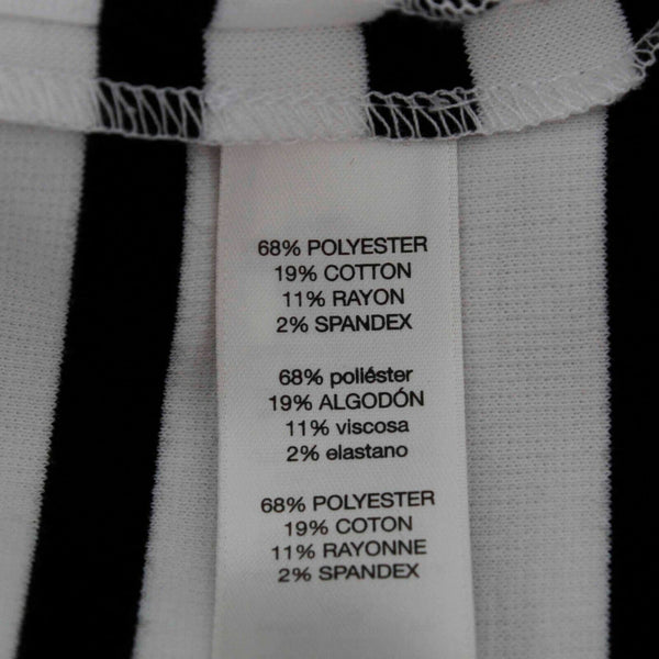 Chicos Sz 0 White Black Stripe Half Sleeve Polyester Rayon Spandex Cotton Jacket