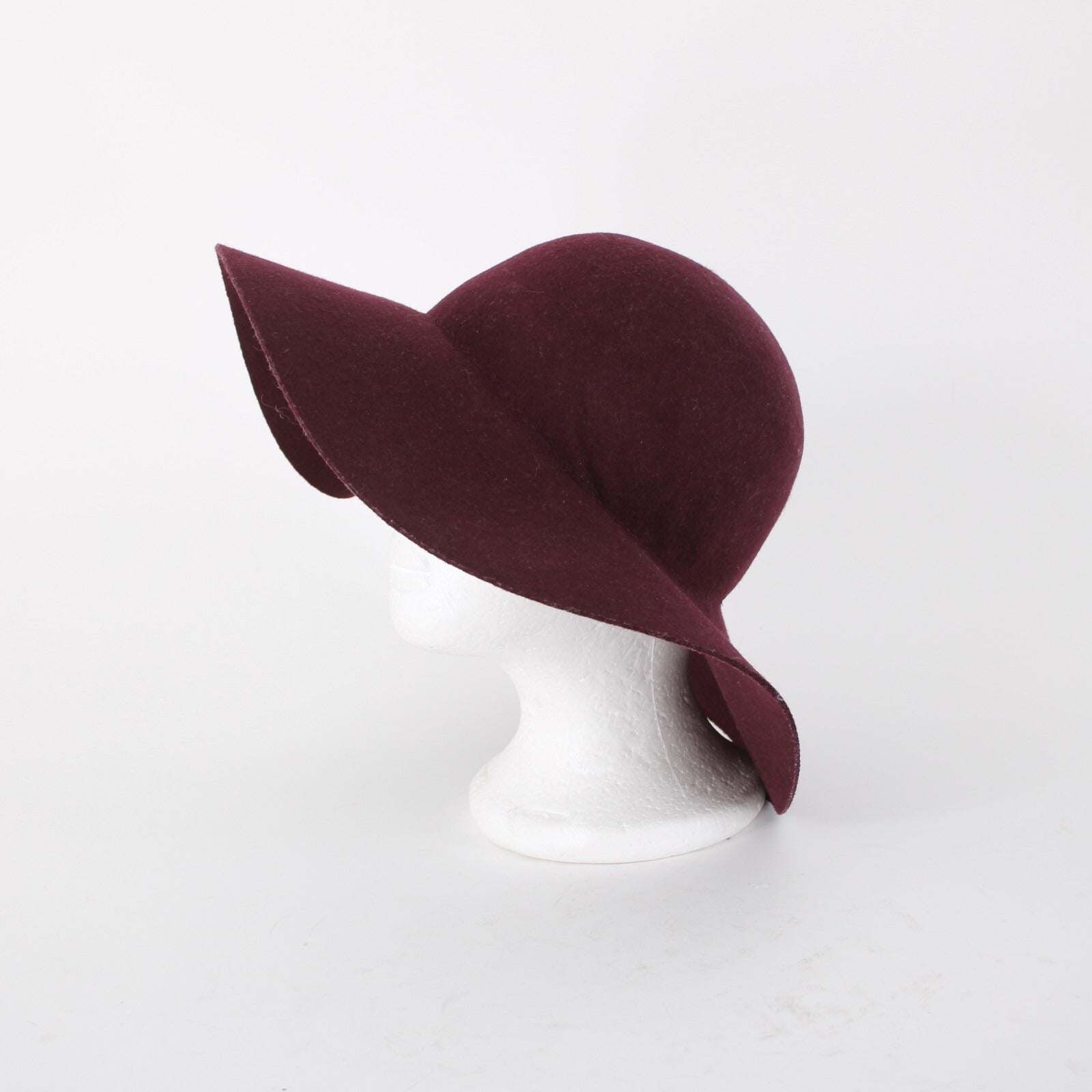 Scala Collezione Sz One Size Burgundy Red Purple 100% Wool Hat