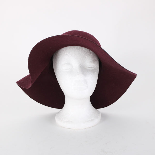 Scala Collezione Sz One Size Burgundy Red Purple 100% Wool Hat