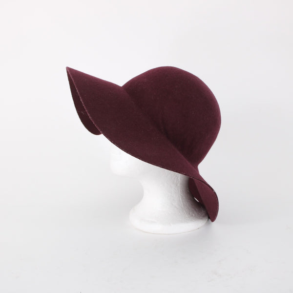 Scala Collezione Sz One Size Burgundy Red Purple 100% Wool Hat