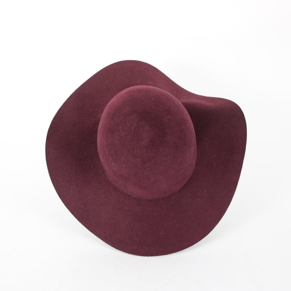 Scala Collezione Sz One Size Burgundy Red Purple 100% Wool Hat