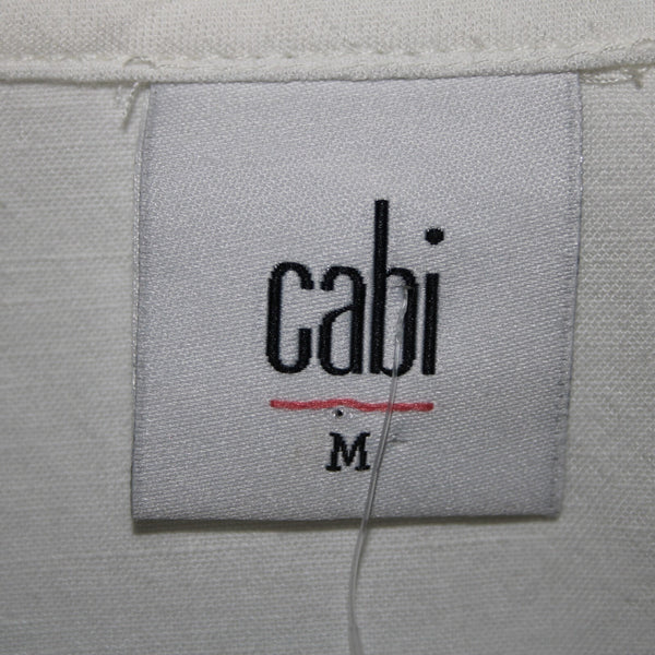 Cabi NEW $65 Piazza Sz M White Button Long Sleeve Lyocell Linen Jacket