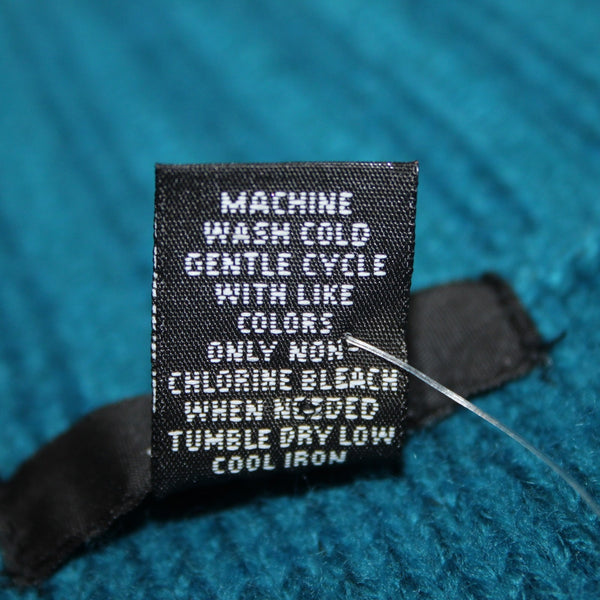 Alfani Sweater NEW $59 Sz XL Teal Blue Knit V Neck Ribbed Acrylic Sweater