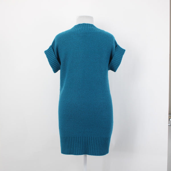 Alfani Sweater NEW $59 Sz XL Teal Blue Knit V Neck Ribbed Acrylic Sweater