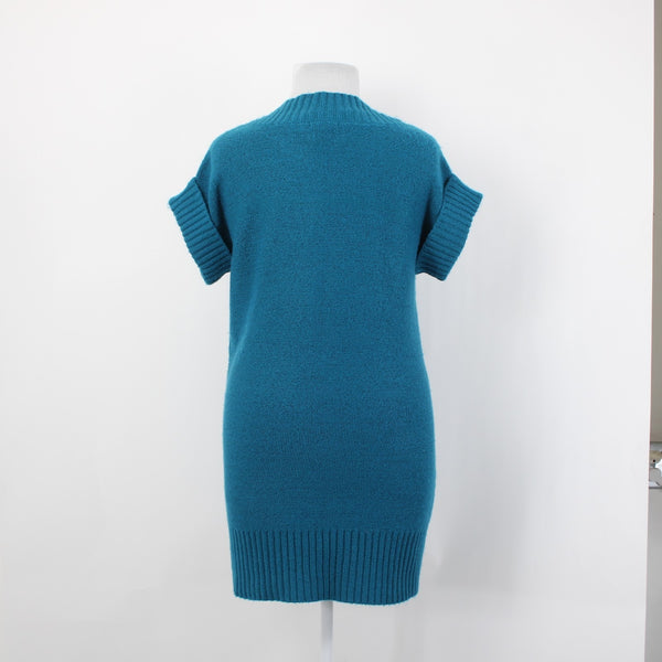 Alfani Sweater NEW $59 Sz XL Teal Blue Knit V Neck Ribbed Acrylic Sweater