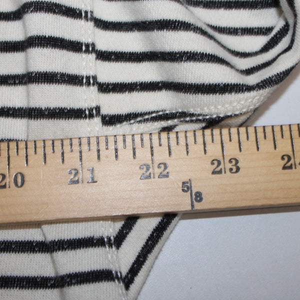 Pilcro Sz XXS Cream Black Striped 100% Cotton Oversize Rivet Sweatshirt Sweater