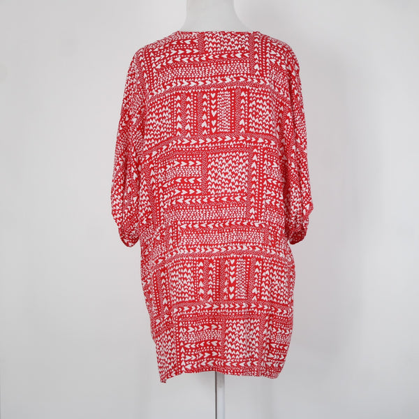 Victorias Secret Sz One Size Red White Hearts 100% Viscose Wrap Cardigan Sweater