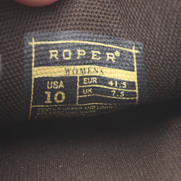 Roper Shoe NEW Sz 10 Brown Multi Color Slip On Ankle Fabric Rubber Shoe