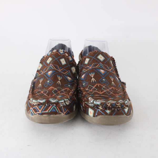 Roper Shoe NEW Sz 10 Brown Multi Color Slip On Ankle Fabric Rubber Shoe