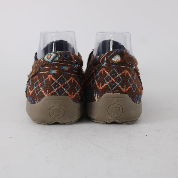 Roper Shoe NEW Sz 10 Brown Multi Color Slip On Ankle Fabric Rubber Shoe