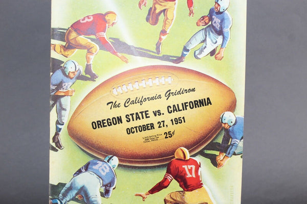 The California Gridiron Oregon State Vs California 1951 Program Book