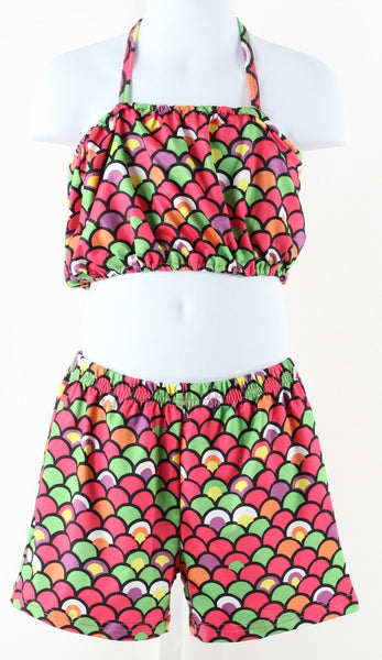 Hot Pet NEW Sz 10 Pink Black Lime Multi 3 Pc Girls Swim Mermaid Swim Set