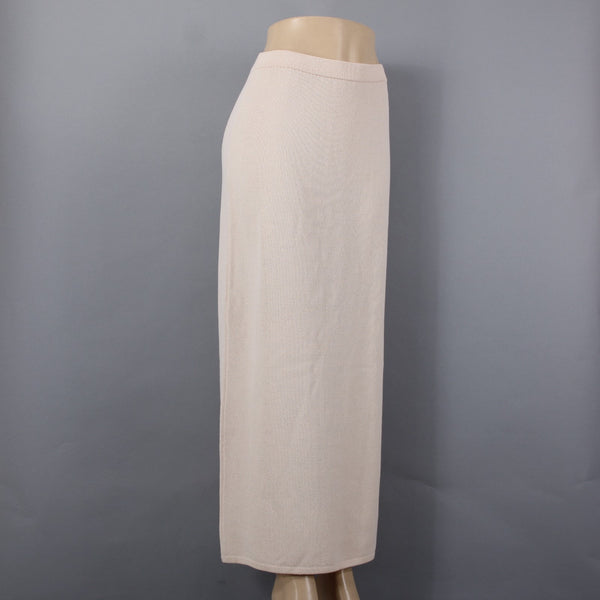 St John Evening Sz 6 Cream Beige Ivory Full Length Santana Knit Wool Blend Skirt