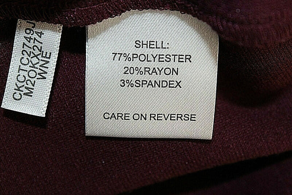 Calvin Klein NEW S x 31" Burgundy Poly Rayon Spandex Knit Legging Pant