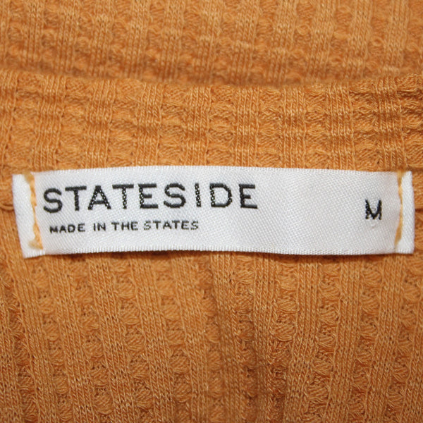 Stateside Dress Sz M Orange Ribbed Long Round Neck Cotton Spandex Dress