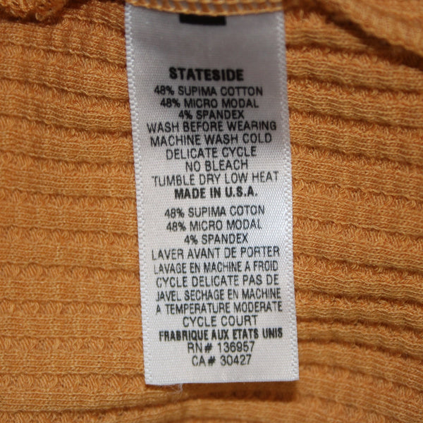 Stateside Dress Sz M Orange Ribbed Long Round Neck Cotton Spandex Dress