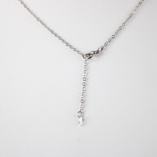 NANCY NEW Name Silvertone Rhinestone 14.5" w 4.5" Multi Ring Extender Necklace