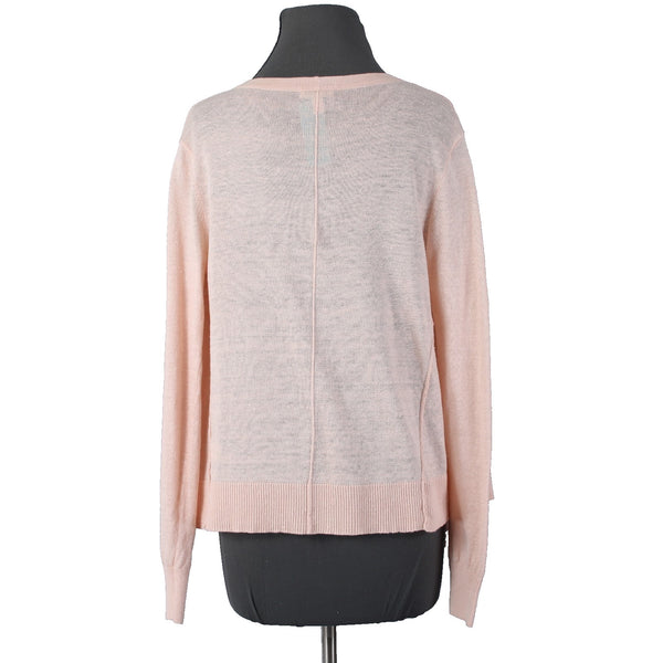 Garnet Hill Cardigan Sweater Sz XS Pink Peach Loose Neck Line Boho 100% Linen