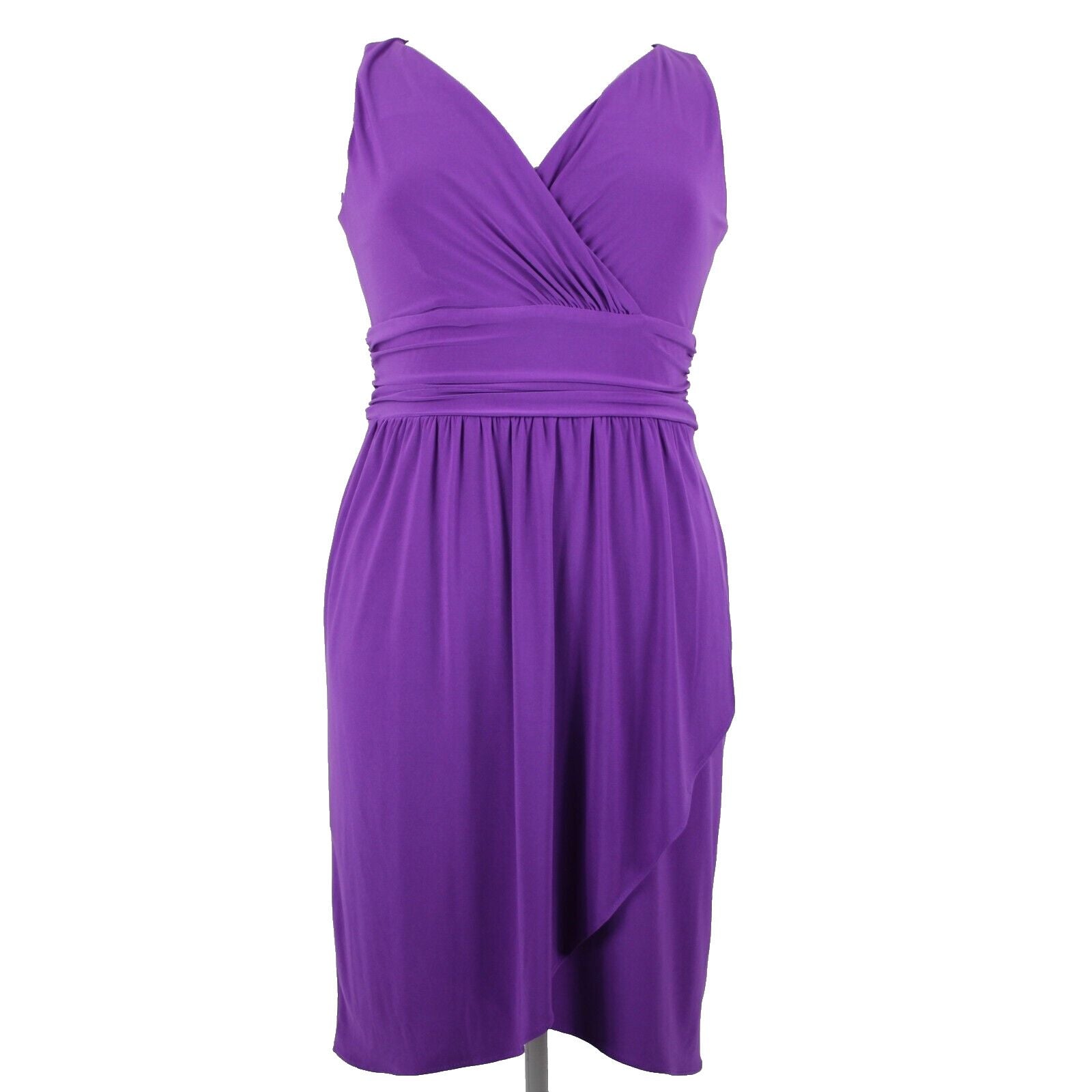 Chaps NEW $85 Sz XL Brt Orchid Purple V Neck Aysmm Polyester Elastane Dress