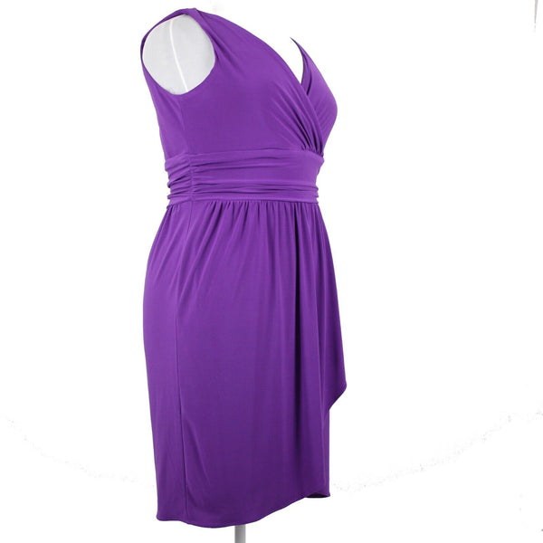 Chaps NEW $85 Sz XL Brt Orchid Purple V Neck Aysmm Polyester Elastane Dress