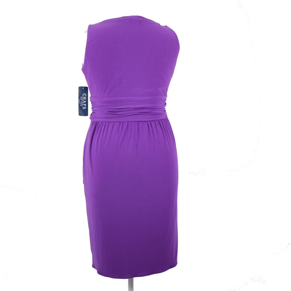 Chaps NEW $85 Sz XL Brt Orchid Purple V Neck Aysmm Polyester Elastane Dress