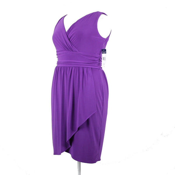 Chaps NEW $85 Sz XL Brt Orchid Purple V Neck Aysmm Polyester Elastane Dress