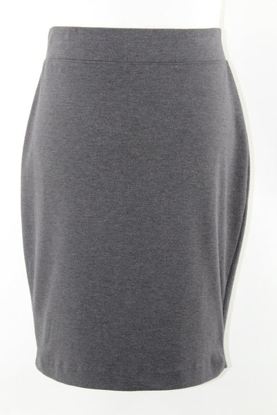 Calvin Klein Sz S Charcoal Knit Pencil Polyester Rayon Spandex Skirt