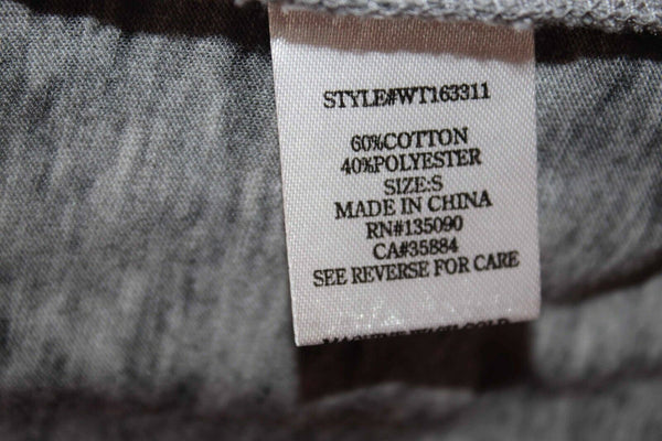 White Crow Sz S Gray Charcoal Let's Rodeo Cotton Blend Top