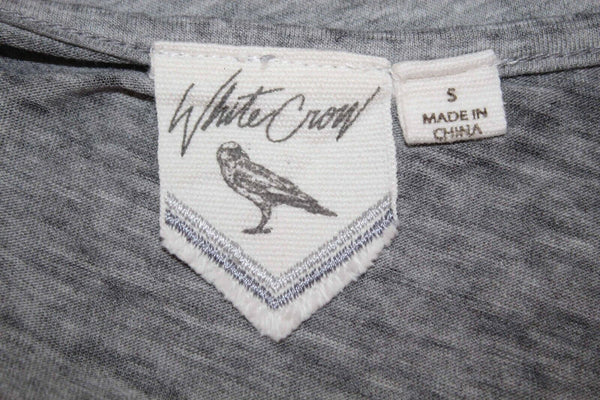 White Crow Sz S Gray Charcoal Let's Rodeo Cotton Blend Top