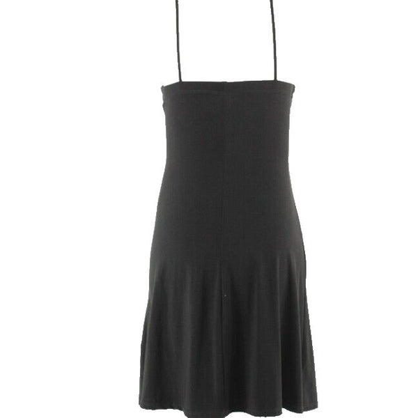 B Darlin Sz 9 10 Black Rhinestone Brooch Grosgrain Bow Poly Spandex Dress