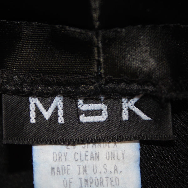 Msk Pant Sz 8 x 30 Black Satin Ankle Straight Leg Acetate Nylon Pant