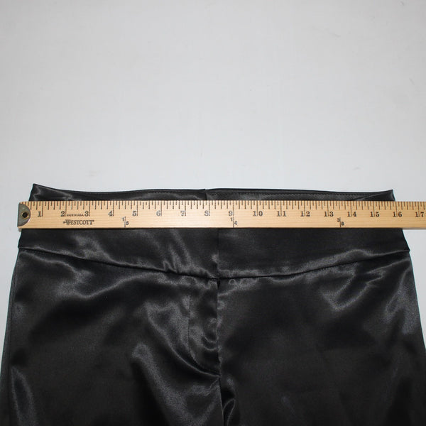 Msk Pant Sz 8 x 30 Black Satin Ankle Straight Leg Acetate Nylon Pant