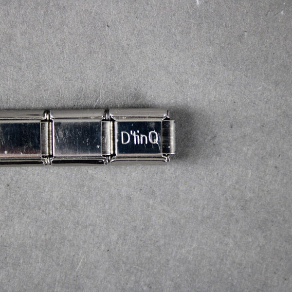 D'linQ "Palm Tree" Stainless Steel Elastic Stretch Chain Link Italian Charm