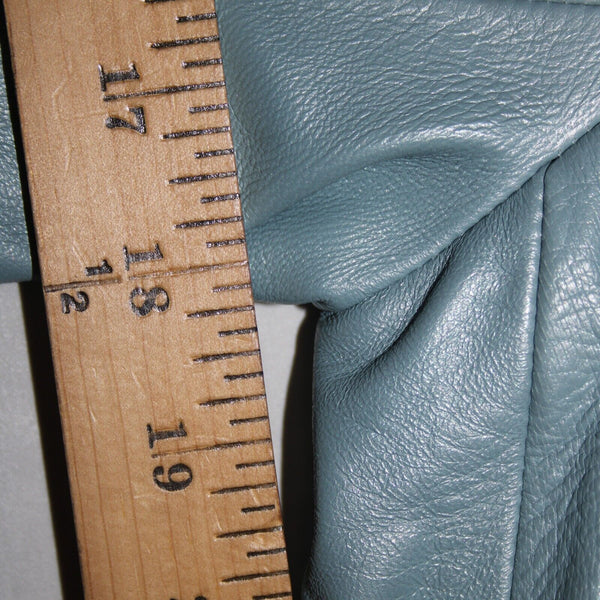 Dero By Rocco D'Amelio Sz XS 4 Sky Blue Pearlescent Lined Leather Pant Suit